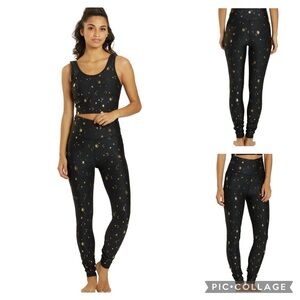 Marika Marley Foil Night Sky Mixed Moon Soft Yoga Tights Leggings size XS